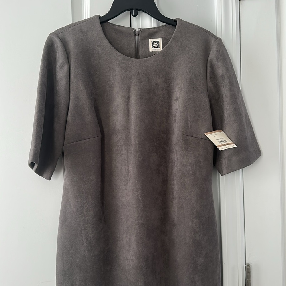 Faux suede grey dress